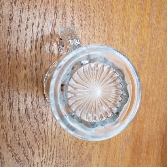 Vintage Pressed Glass Creamer Small Pitcher Scalloped Rim Paneled Design 4” - Picture 7 of 7